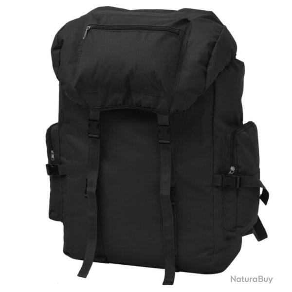 Sac � dos militaire noir 65L en polyester pour homme aventure et randonn�e
