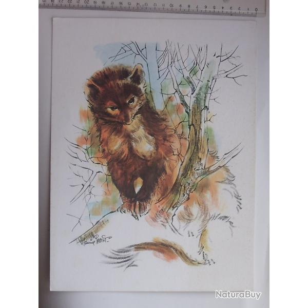 Publicit� cartonn�e ann�es 60 grand format sign�e M. PARENT: LA MARTRE - Reproduction D�coration