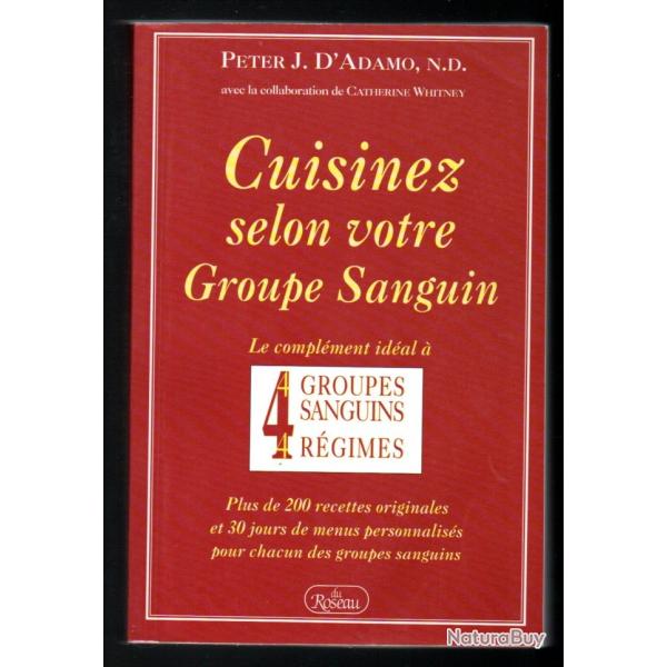 Cuisinez Selon Votre Groupe Sanguin. Le Complement Ideal A 4 Groupes Sanguins, 4 Regimes