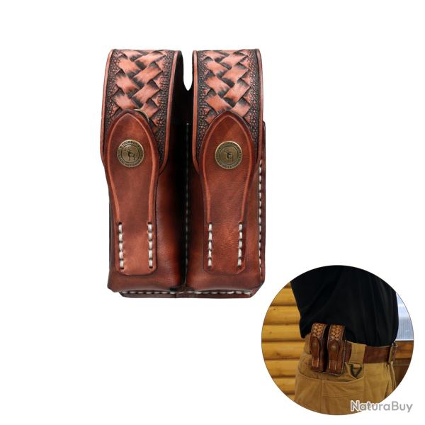 Tourbon--tui de ceinture en cuir marron  double pile  S, Colt 380,. 1911, 40 Cal, 9mm