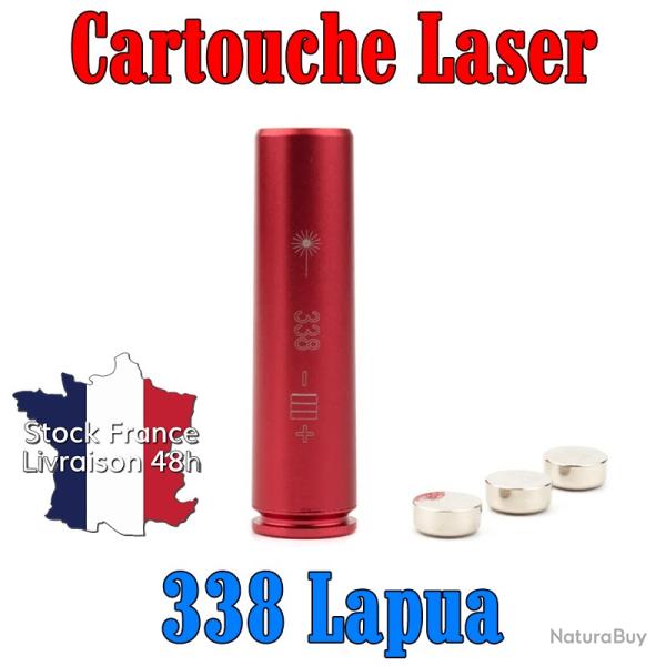 Cartouche laser rouge calibre 338 Lapua piles offertes - Envoi rapide depuis la France