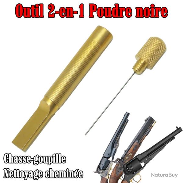 Outil poudre noire 2-en-1  - Nettoyage chemin�e et chasse goupille queue d'aronde et clavette