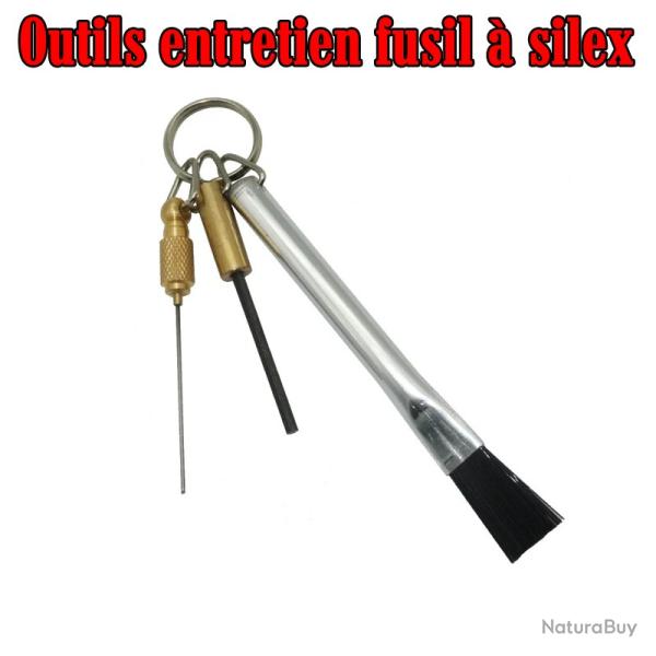 Outil fusil � silex 3-en-1  - Nettoyage chemin�e, brosse � bassinet et tournevis de mors