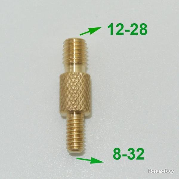 adaptateur double male pour baguette de nettoyage - 8-32 vers 12-28