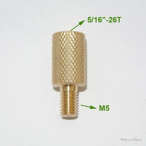 adaptateur pour baguette de nettoyage - M5 male vers 5/16"-26T femelle