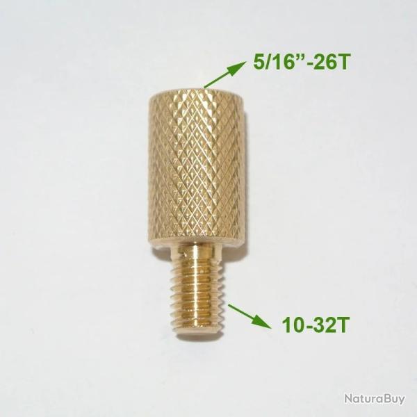 adaptateur pour baguette de nettoyage - 10-32T male vers 5/16"-26T femelle