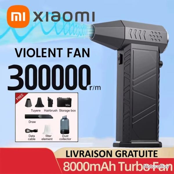 SOUFFLEUR XIAOMI PUISSANT USB-C BATTERIE 8000mAH TURBO 58m/s ASPIRATION KIT NEUF