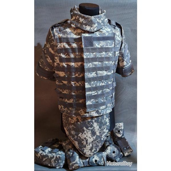 Gilet tactique Urban AirSoft / R�plique - Gilet fa�on militaire, complet 10 pi�ces