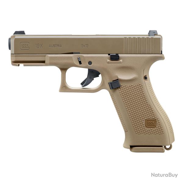 PISTOLET GLOCK 19X BBS 6MM GAZ -1J - TAN
