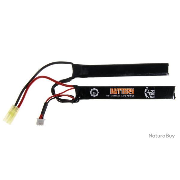 BATTERIE LIPO 7.4V 1450 MAH 25C DUEL CODE DOUBLE STICKS