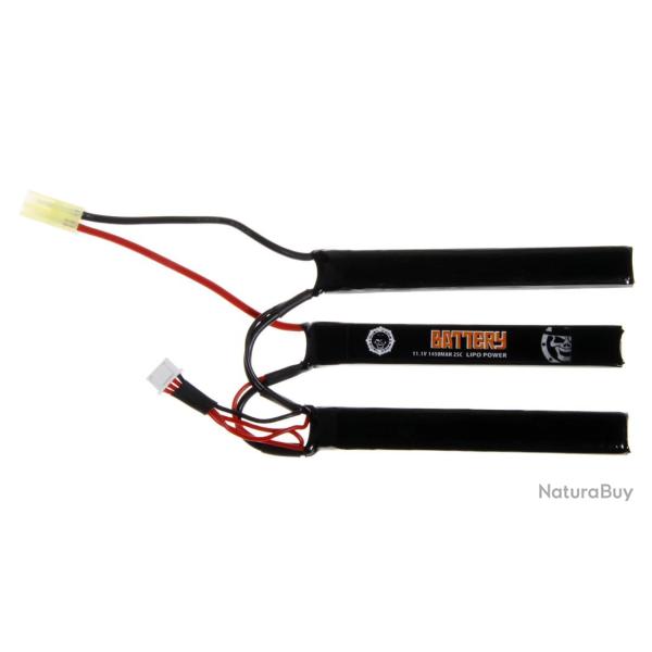 BATTERIE LIPO 11.1V 1450 MAH 25C DUEL CODE