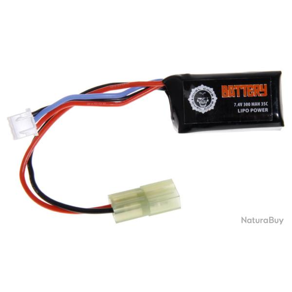 BATTERIE LIPO 7.4V 300 MAH 35C DUEL CODE