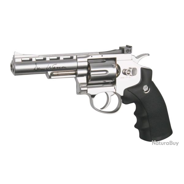 R�plique airsoft revolver Dan Wesson silver 4' CO2 - Revolver Dan Wesson 4'