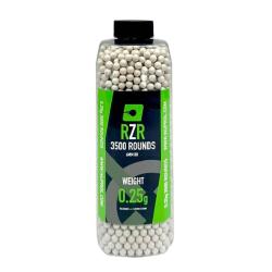 Billes Airsoft 6mm RZR 0.25g bouteille 3500 bbs - 0,25g