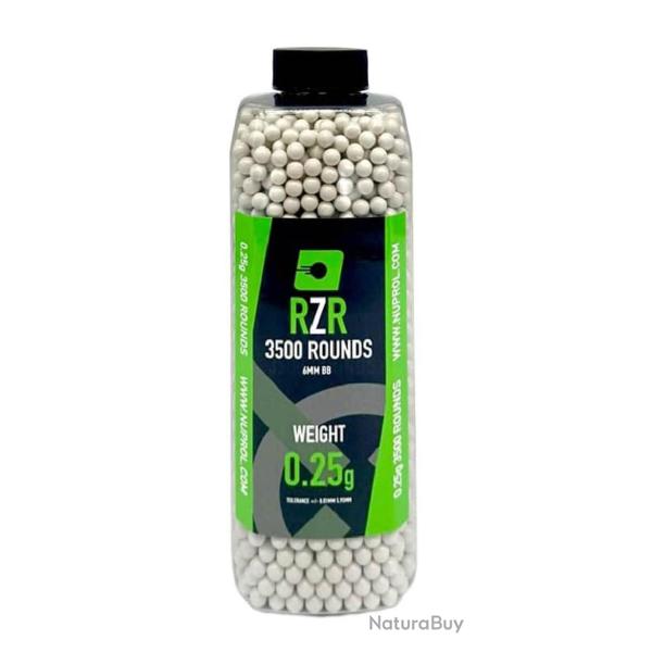 Billes Airsoft 6mm RZR 0.25g bouteille 3500 bbs - 0,25g