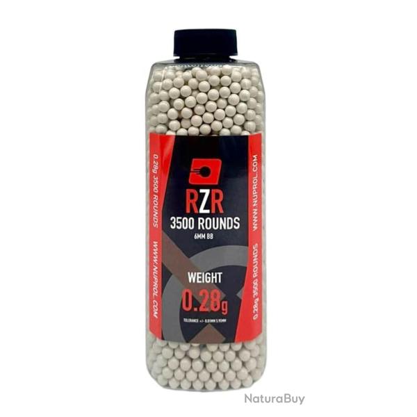 Billes Airsoft 6mm RZR 0.28g bouteille 3500 bbs - 0,28g