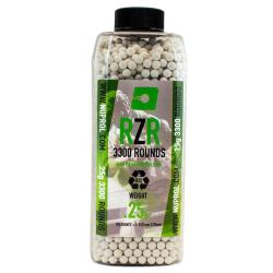 Billes Airsoft 6mm RZR 0.25g BIO bouteille 3500 bbs - 0,25g