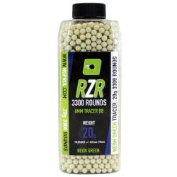 Billes Airsoft 6mm RZR 0.20g bouteilles 3500 bbs TRACER vertes - 0,20g Verte