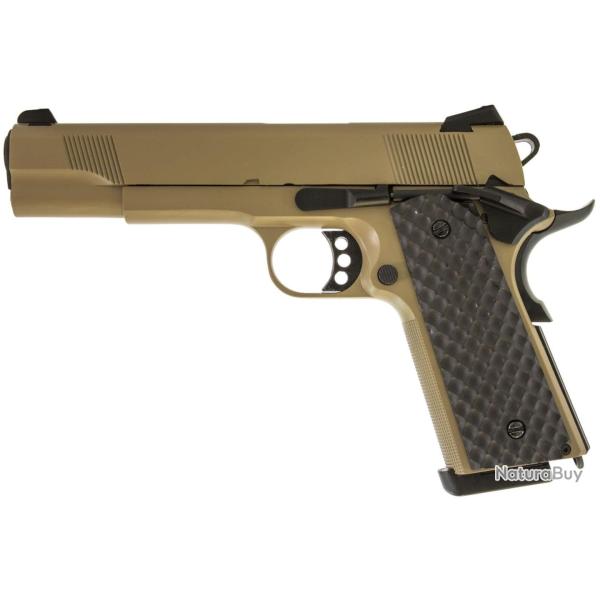 R�plique airsoft GBB 1911 MEU Raven full metal gaz tan 1,0 J - R�plique GBB 1911 MEU Raven full meta
