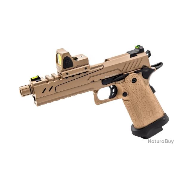 R�plique GBB gaz Hi-Capa 5.1 SPLIT All Tan 1,0J + point rouge BDS