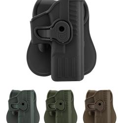 Holster rigide Quick Release pour pistolet type Glock 17 Droitier - Noir