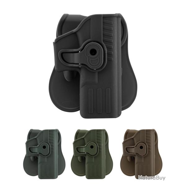 Holster rigide Quick Release pour pistolet type Glock 17 Droitier - Noir