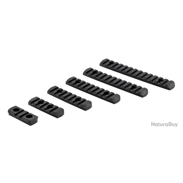 Set de 6 rails picatinny en polym�re compatible M-LOK - NOIR - Set 6 Rails Polymere Picatinny Compat
