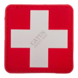 Patch velcro Croix M&eacute;dicale 3D Rouge