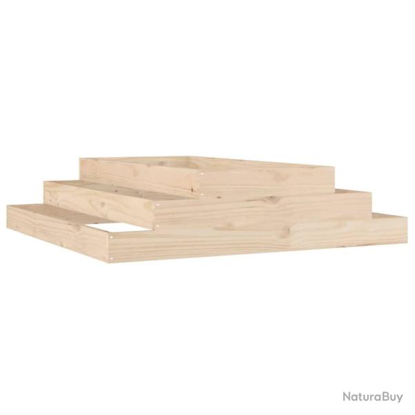 Jardini�re bac lit sur�lev� plantes fleurs terrasse jardin 110 x 110 x 27 cm bois massif de pin mar