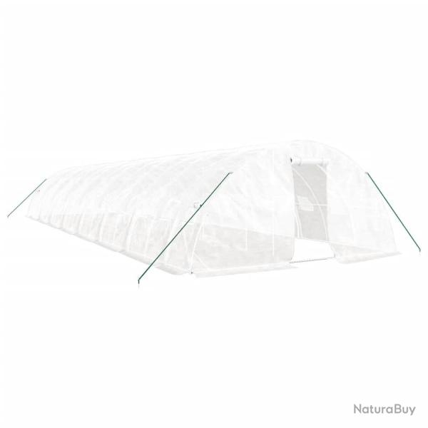 Serre tente abri plante fleur l�gumes avec cadre en acier 80 m� 16 x 5 x 2,3 m blanc 02_0044633