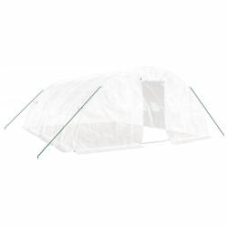 Serre tente abri plante fleur l&eacute;gumes avec cadre en acier 30 m&sup2; 6 x 5 x 2,3 m blanc 02_0044571
