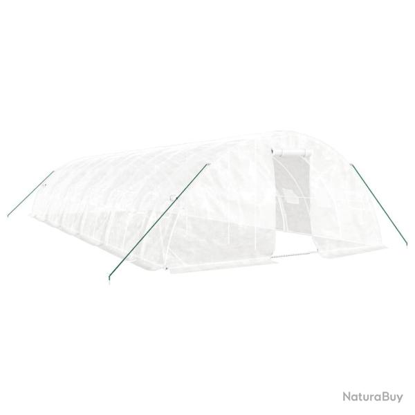 Serre tente abri plante fleur l�gumes avec cadre en acier 60 m� 12 x 5 x 2,3 m blanc 02_0044613