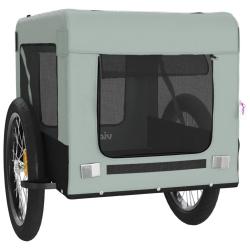 Remorque chariot transport de v&eacute;lo pour animaux de compagnie gris 02_0044262