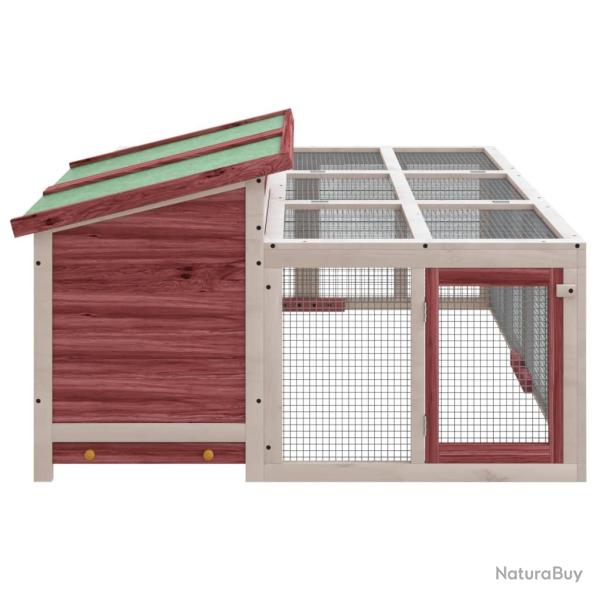 Clapier moka 144 x 123 x 67,5 cm bois de pin massif marron 02_0041953