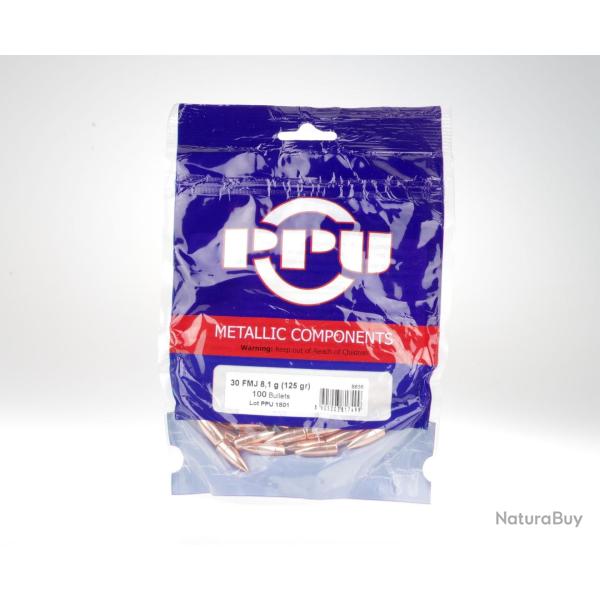 Ogives PPU Cal. 30 .308 125grs FMJ - sachet de 100 unit�s - B636