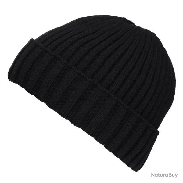 Bonnet en tricot fourr� Noir