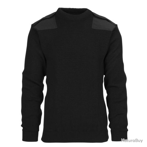 Pull Commando Noir OTAN chaleur laine. renforts �paules et coudes