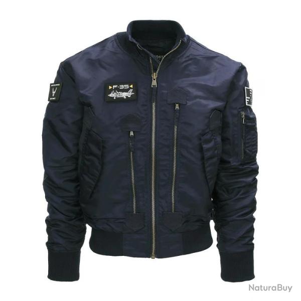Blouson aviateur F 35 bleu marine pour homme | Nylon zipp�