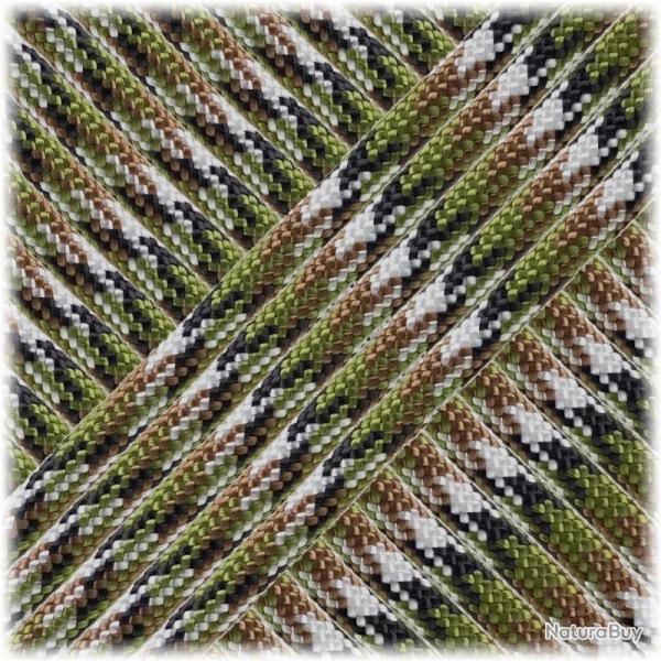 Paracorde 550 Type III : corde robuste et polyvalente pour survie, bivouac et bricolage French camo