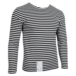 Telnyashka marini&egrave;re noire manches longues en coton