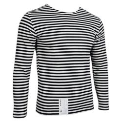 Telnyashka marini&egrave;re noire manches longues en coton