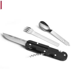 Set de couverts camping pliant inox - Couteau multifonction
