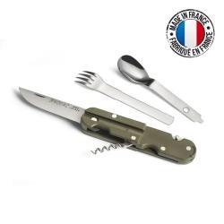Couteau Bivouac Multifonctions 6-en-1 : acier tactique pour camping et survie
