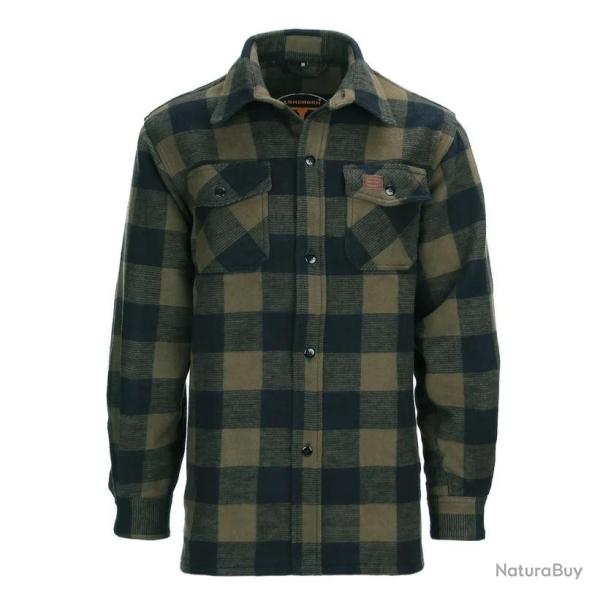 Surchemise Outdoor Longhorn en flanelle robuste : chaleur et style b�cheron kaki XL