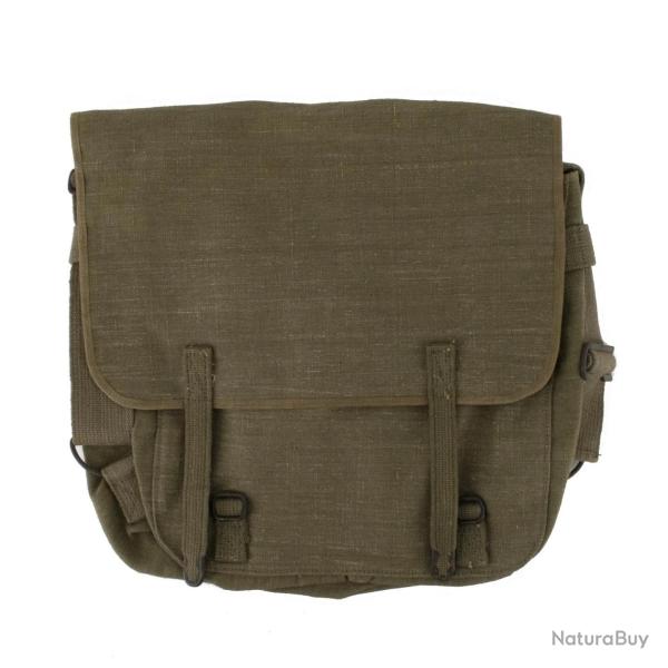 Musette militaire vintage TTA ann�es 50 - Sacoche toile authentique