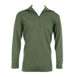 Chemise kaki en coton. col zip. id&eacute;ale sur le terrain et en bivouac