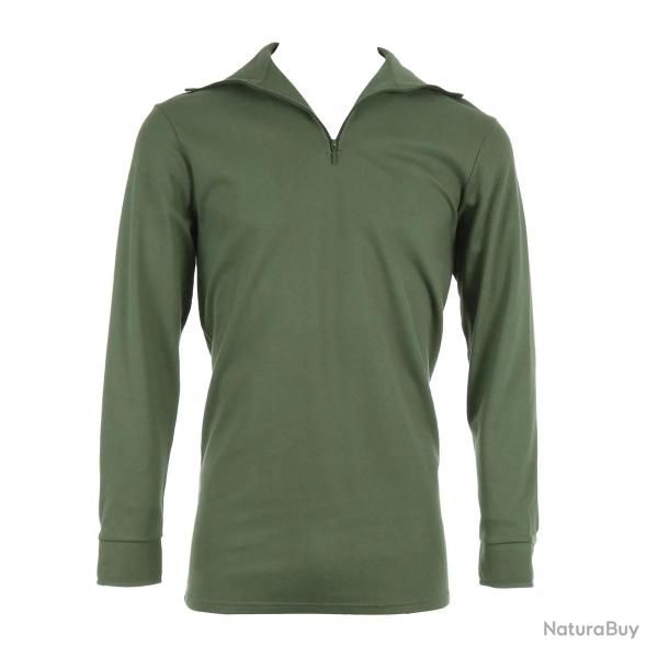 Chemise kaki en coton. col zip. id�ale sur le terrain et en bivouac