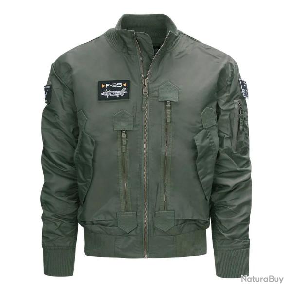 Blouson aviateur F 35 vert | Veste militaire premium en nylon