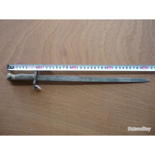 ba�onnette scolaire type Gras, lame plate, poign�e laiton et bois