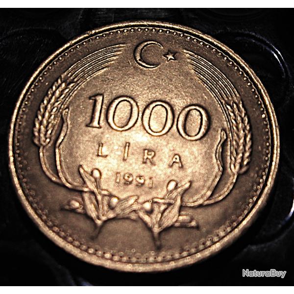 Turquie piece de 1000 lira 1991 ttb++